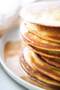 stack of low carb pancakes by real balanced