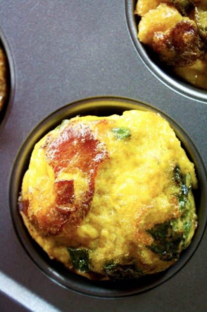 3-Ingredient Bacon & Egg Breakfast Muffins in muffin tins
