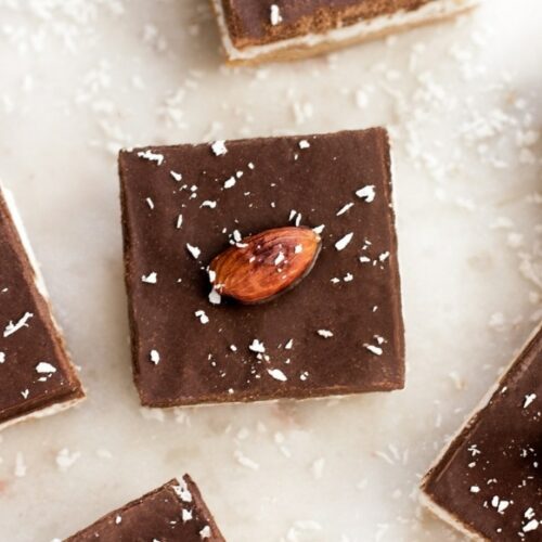 hero shot low carb almond joy bars recipe