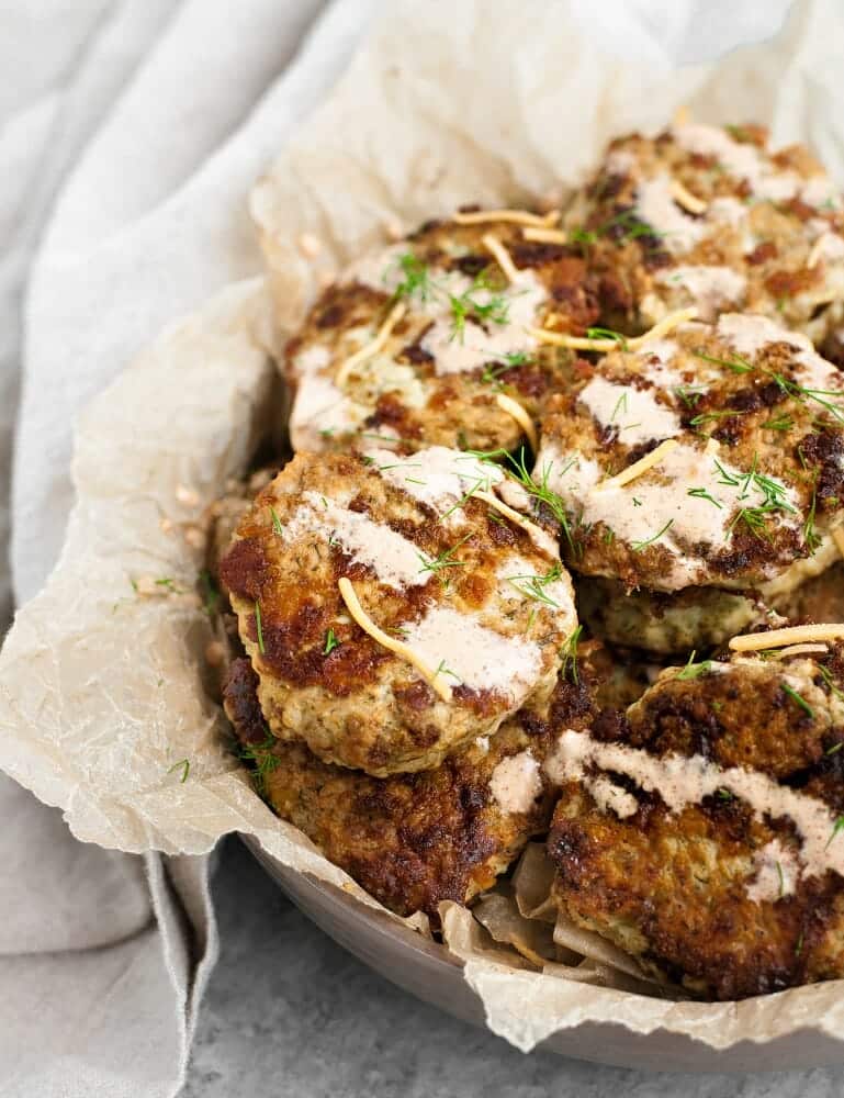 cheesy-chicken-fritters in a bowl