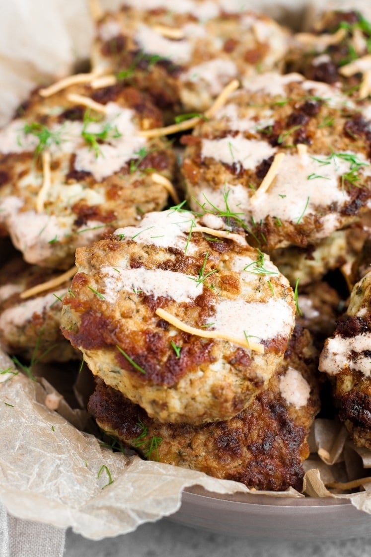 close up shot of cheesy chicken fritters