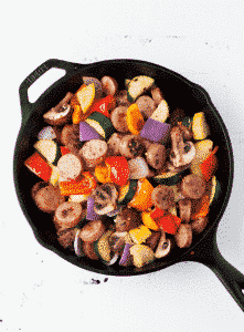 chicken sausage and vegetable skillet