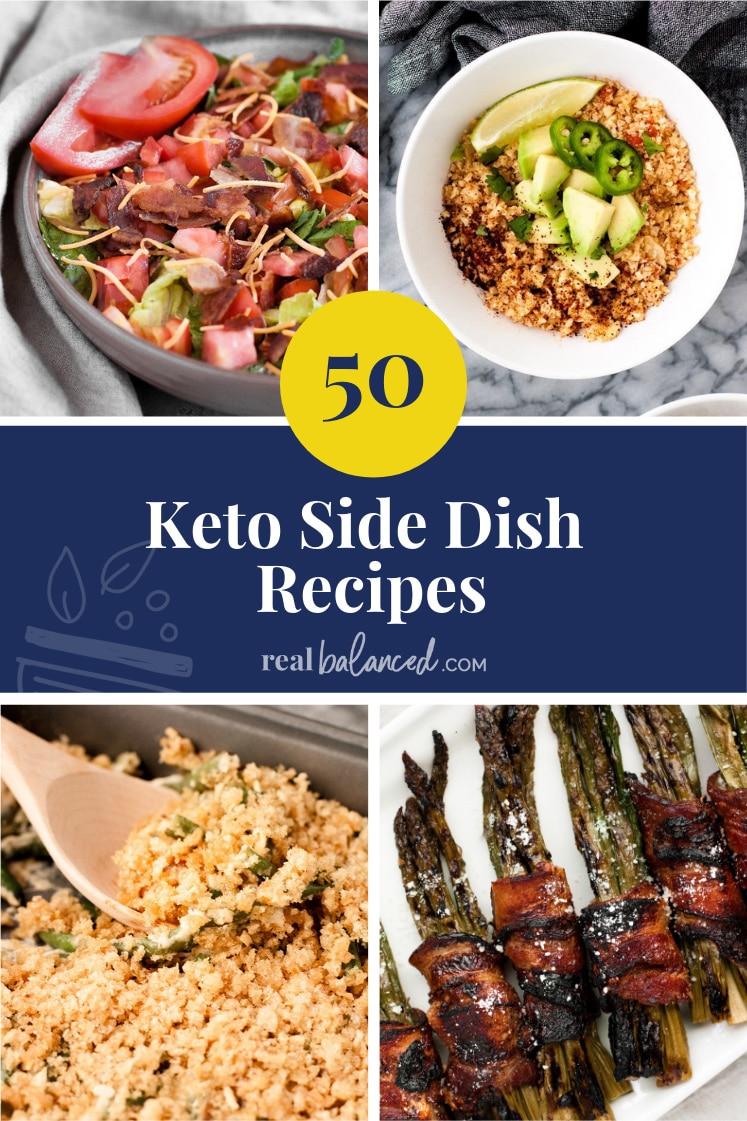 50 Keto Side Dish Recipes pinterest pin image