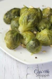 instant pot brussels sprouts on a plate