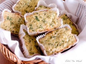 grain-free herbed biscuits in a basket