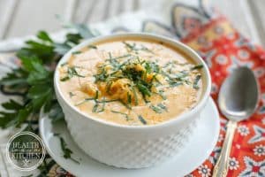 buffalo chicken soup in a bowl 