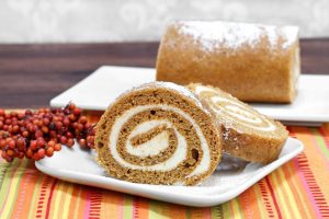 Pumpkin Cake Roll with Cream Cheese Filling