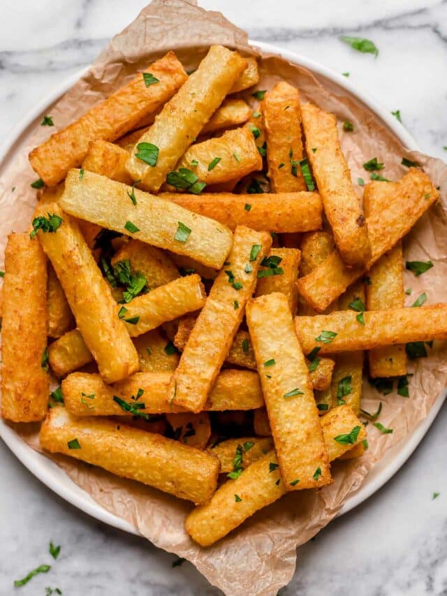 Golden Baked Jicama Fries