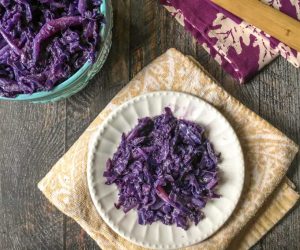 garlic ginger red cabbage on a plate