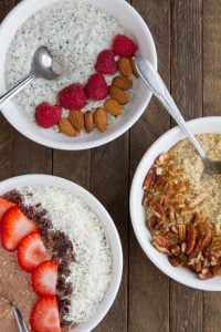 3 bowls of keto overnight oats