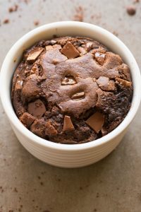 white dish with Healthy 1 Minute Low Carb Brownie