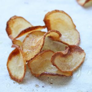 pile of salted parsnip chips