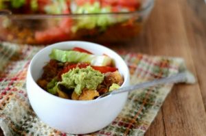 Grain-Free Taco Casserole in a small dish