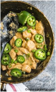 Jalapeno chicken in a skillet