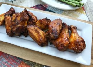 Keto Chicken Wings on a rectangle plate