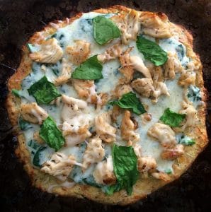 Top view of keto pizza