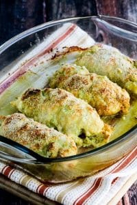 Low-Carb Baked Chicken Stuffed with Pesto and Cheese