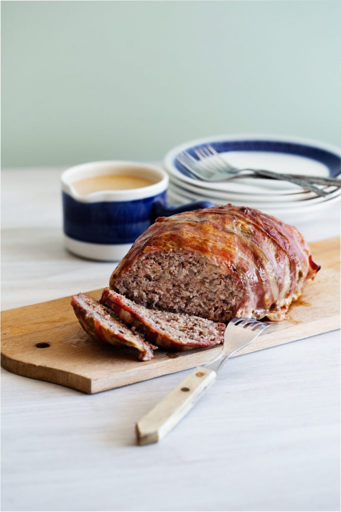 Bacon-Wrapped Keto Meatloaf with Creamy Gravy