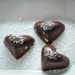 three piece of Keto Chocolates with Macadamia & Sea Salt