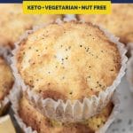 Keto Lemon Poppy Seed Muffins recipe pinterest image