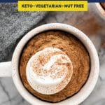 Keto Pumpkin Pie Mug Cake recipe pinterest image