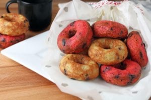 seven servings of Cherry Chocolate Chunk Donuts