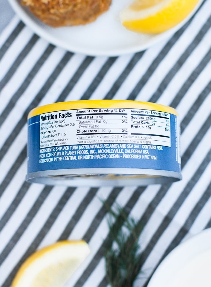 nutritional facts of a can of Wild Planet Skipjack Wild Tuna