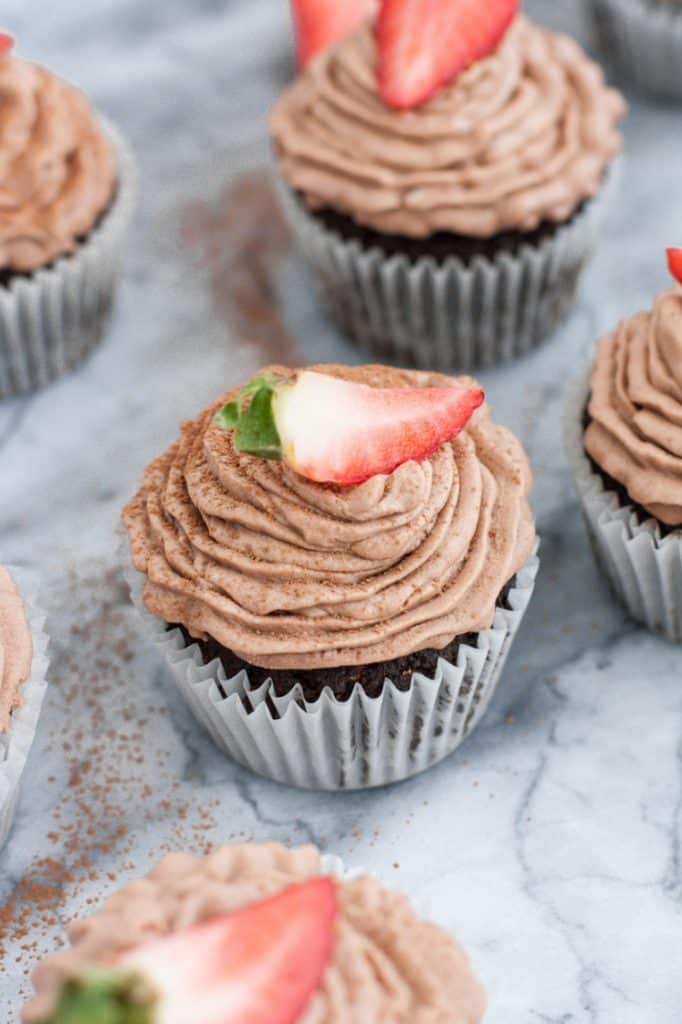 Low Carb Chocolate Strawberry Cupcakes