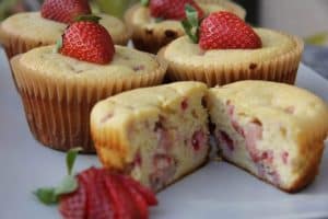strawberry vanilla muffin
