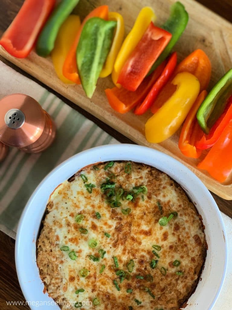keto crab dip with fresh bell peppers