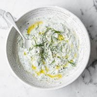 hero shot of keto tzatziki