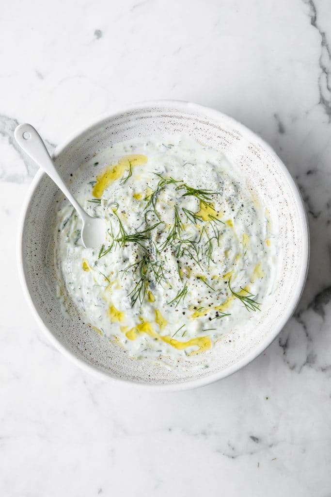 hero shot of keto tzatziki