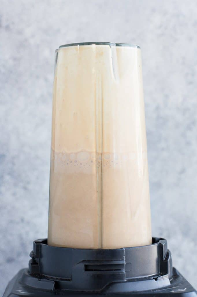 low carb mocha smoothie blended in a high speed blender