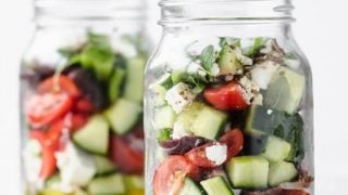 Low Carb Greek Salad Meal Prep Jars