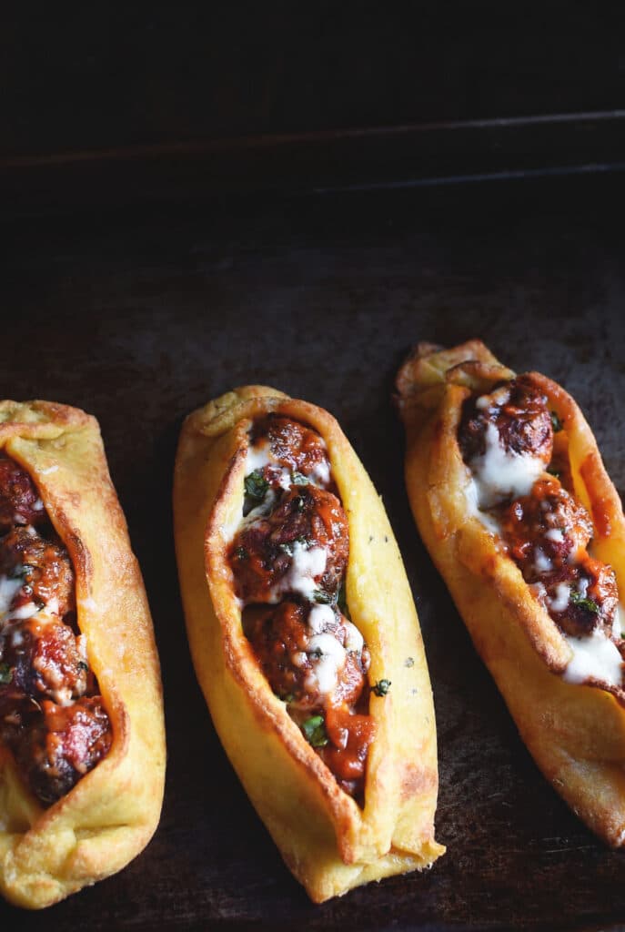 3 low carb meatball subs
