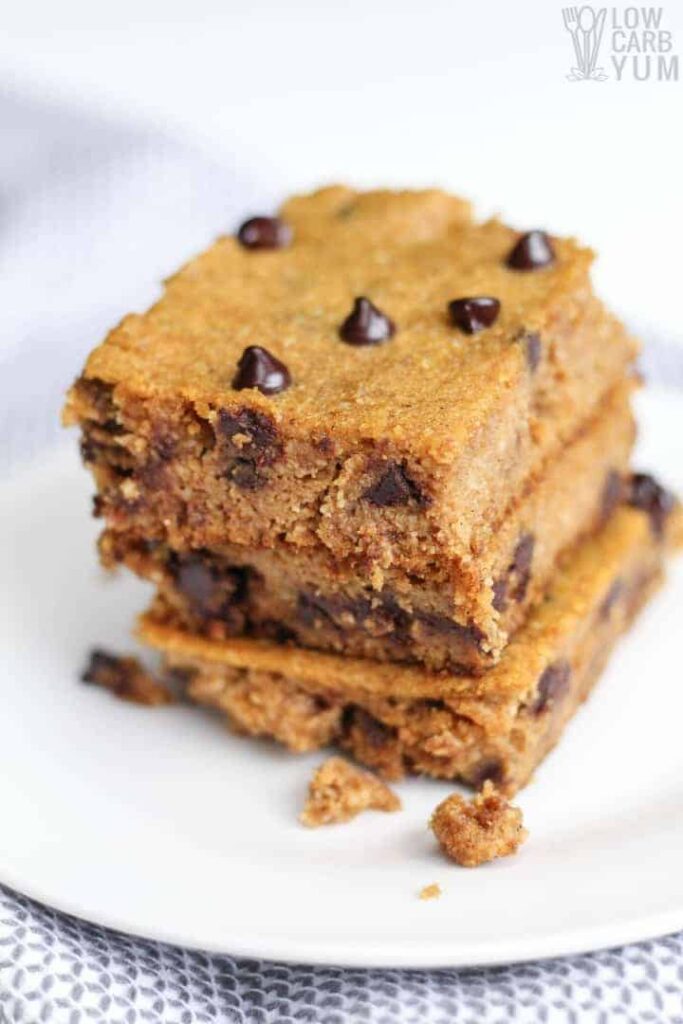 gluten free pumpkin bars stacked on top of each other