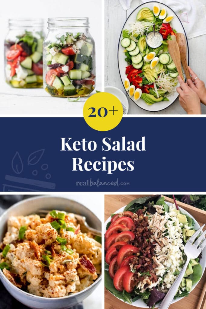 hero image of 20+ keto salad recipes