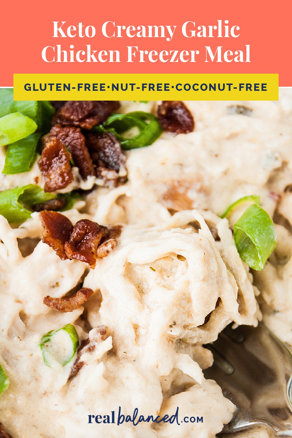 Keto Creamy Garlic Chicken Freezer Meal