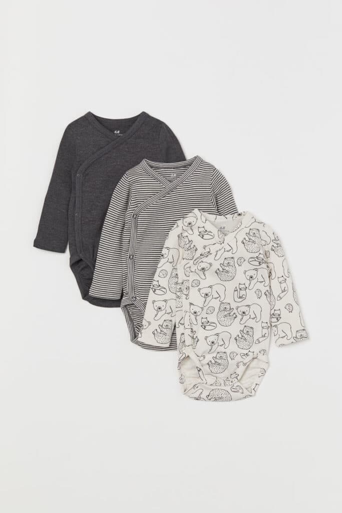 3-pack Long-sleeved Bodysuits from H&M