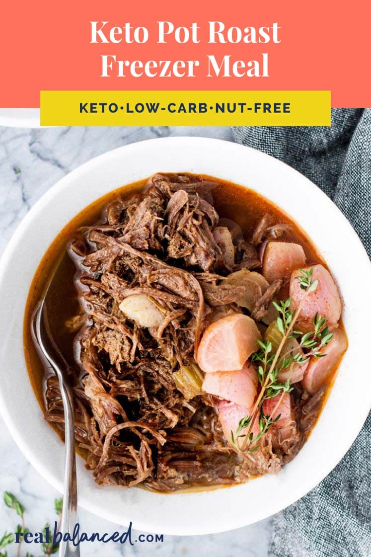 Keto Pot Roast Freezer Meal Recipe: Instant Pot and Slow Cooker