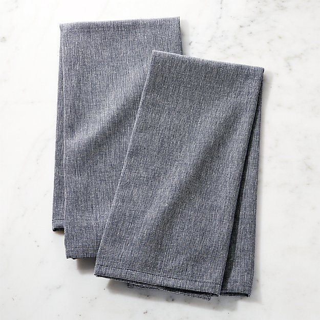 crate and barrel denim dish towels for food photography