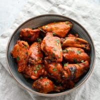 close up shot of keto Sweet & Spicy Barbecue wings