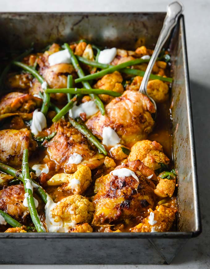 keto curry chicken in a pan