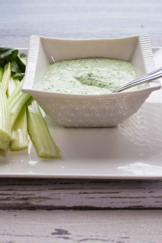 close-up shot of creamy jalapeño dip