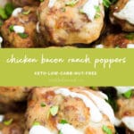 Chicken Bacon Ranch Poppers featured pinterest pin image green