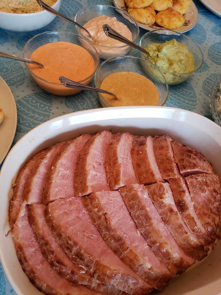 Keto Ham with Fancy Dipping Sauces