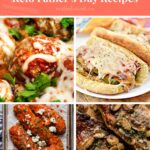 Keto Father's Day Recipes Pinterest pin image with coral colored banner