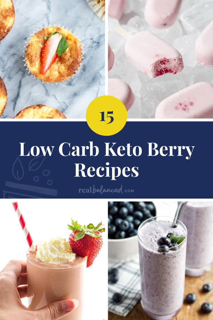 15 Low Carb Keto Berry Recipes collage hero collage in blue