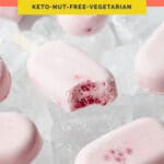 Low-Carb Berry Cream Popsicles Pinterest pin image