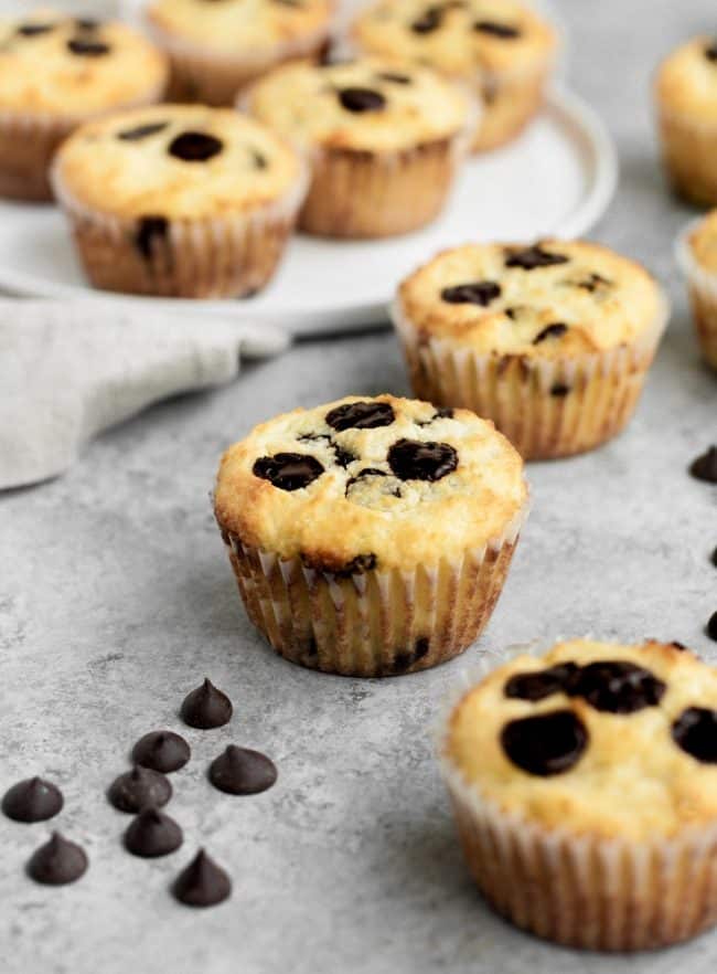 LowCarb Chocolate Chip Banana Bread Muffins
